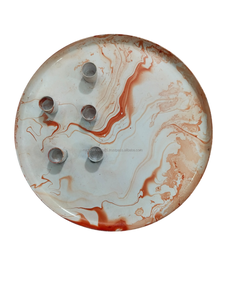 Bougeoir à cinq bougies classique en métal décoratif rond fait à la main de conception personnalisée T-Light - Product Image 5