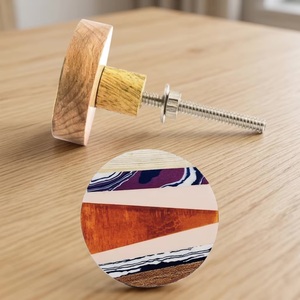 Resin Wood Modern Round Cabinet Knob Eco-Friendly Easy Installation for Kitchen Drawer Handle - Product Image 1