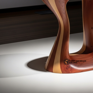 Mesa Auxiliar de Madera Maciza de Cedro con Diseño de Reloj de Arena, Moderna y Hecha a Mano, para el Hogar y Hoteles de Diseño - Product Image 5