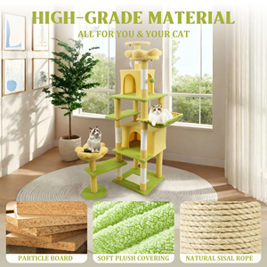 Griffoir moderne pour chat en MDF et sisal, arbre à chat multi-niveaux, grand mobilier d'intérieur pour animaux de compagnie pour condos - Product Image 5