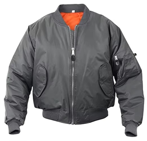Supply Warm Soft Cotton Twill Satin Bomber Jacket for Men Casual Flight Winter Style Long Processing Dropshipping Wholesale - Product Image 6