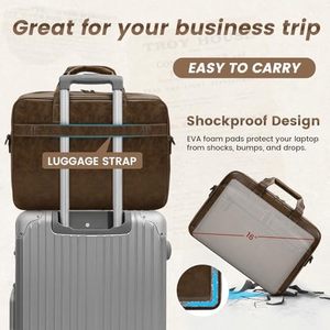 Custom Logo Leather Genuine Leather Laptop <b>Briefcase</b> Shoulder Strap Business Travel Men's Stylish <b>Briefcase</b> Bag. - Product Image 6