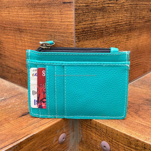 กระเป๋าใส่บัตรหนังวัวเทอร์ควอยซ์หนังขนวัวแท้สไตล์ตะวันตกของขวัญทำมือสำหรับเขาหรือใช้บัตรเครดิตของเธอ - Product Image 3