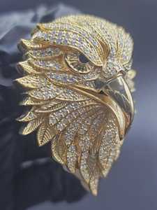 Pendentif Tête d'Aigle Personnalisé Hip Hop Luxe en Argent Sterling 925 Plaqué Rhodium avec Moissanite VVS pour Bijoux de Mode Masculine - Product Image 3