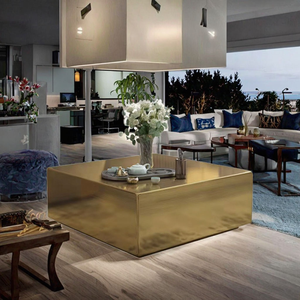 Juego de Mesa de Centro Moderno, Metal Dorado Simple con Diseño Creativo y Lujoso para Sala de Estar, Decoración del Hogar - Product Image 3