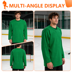 Jersey de Hockey sobre Hielo de la Mejor Calidad, Manga Larga, Cuello Redondo, Colores Sólidos, 100% Poliéster, Ropa Transpirable - Product Image 3