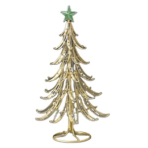 Arbre de Noël en bois de manguier de haute qualité avec étoile Décoration de Noël Ornements en métal et bois - Product Image 1