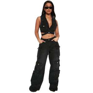 Nouveau Jean Américain Rétro au Design Unique, Coupe Ample et Droite pour Femme, Pantalon Large en Denim pour Femme - Product Image 3