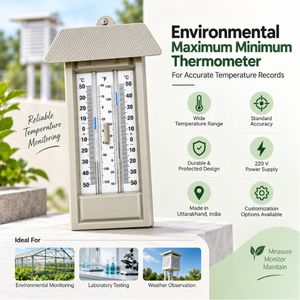 Termómetro de Monitoreo de Temperatura Máxima y Mínima |   Instrumento Meteorológico Analógico para Observación Climática y Pruebas de Campo al Aire Libre - Product Image 5