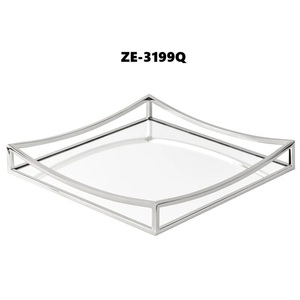 Contemporary Decorative Coffee Tray for Stylish Modern ApartmentsZahid Exports Modern Geometric <b>Mirrored</b> Decorative Glass - Product Image 4