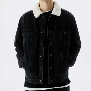 Veste en jean pour homme, prix usine personnalisé, délavage vieilli, fleurs en strass, tricotée, courte, boutonnée, pour l'hiver, vente en gros - Product Image 1