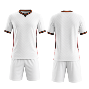 Premium Minimalist White Soccer uniform Set with Orange and Black Trim Sublimated Football Uniform - Product Image 3