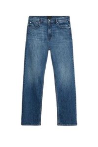 Men's Slim Fit Straight Leg Stonewashed <b>Denim</b> Jeans Mid Waist Casual Cotton Fabric Breathable Men's <b>Denim</b> Pant - Product Image 2
