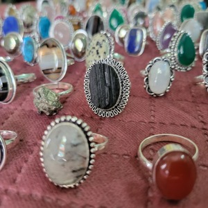 Natural Gemstone <b>Rings</b> Women's Claw <b>Set</b> Princess Cut Wedding Anniversary Trendy Jewelry Alloy Metal German <b>Silver</b> SS925 - Product Image 2