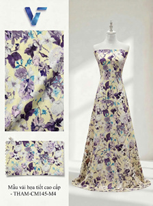 Tissu satiné floral 58/60 pouces léger et respirant 60GSM en polyester tissé, largeur personnalisable pour vêtements féminins Modèle 8027 - Product Image 5