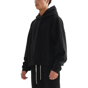 Sweat à capuche épais 420 g/m² pour homme, 100 % coton, coupe ample, en tissu éponge, couleur unie, pour l'hiver, coupe courte, surdimensionné, avec logo personnalisé - Product Image 3