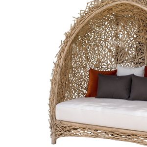 ARTERRA Chaise longue de luxe moderne en teck avec baldaquin pour piscine et plage, coussins résistants aux UV, idéale pour hôtel - Product Image 6