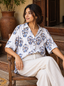 <b>Women</b> Animal Print Button Down Cropped Short Sleeve <b>Shirt</b> Collar Office Casual Outwear Top - Product Image 4