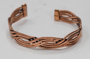 Bracelet artisanal en cuivre pur, maille tressée en fil de cuivre, bijou de guérison pour hommes et femmes, uni - Product Image 6