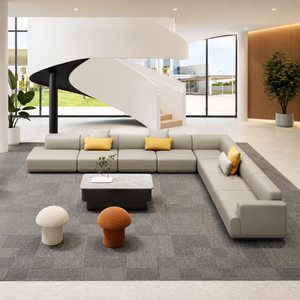 Ensemble de canapés modulaires en tissu scandinave de luxe moderne |   Canapé d'angle en forme de L, meubles de salon rembourrés pour la maison et l'hôtel - Product Image 1