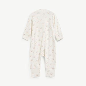 Mameluco ajustado de modal y elastano con estampado de oso, manga larga y broches para bebé recién nacido unisex, ODM Vietnam - Product Image 2