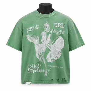 Camiseta Gráfica Vintage Extra Grande Personalizada para Hombre, 100% Algodón, Estilo Urbano, Fabricante de Camisetas - Product Image 1