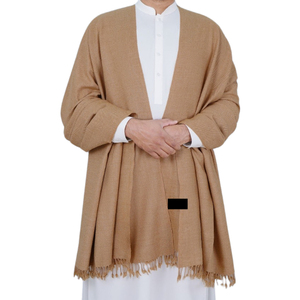 Chal de Lana para Hombre, Diseño Personalizado OEM ODM, Alta Calidad, Cachemira Suave, Color Sólido, Diseño Largo, Estilo Étnico, Rayas - Product Image 4
