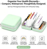 Estuche Impermeable Reutilizable para Pastillas con Cierre, 14 Compartimentos Codificados por Color, para Viajes, Almacenamiento de Vitaminas y Suplementos