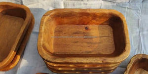 Tazón de masa de madera de alta calidad Precio barato Venta caliente Tazón de madera pulido sostenible para decoración de restaurante Mesa de comedor - Product Image 5