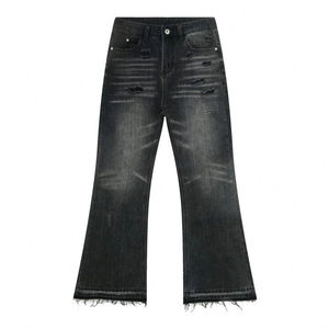 Nuevos pantalones vaqueros acampanados para hombre, lisos, con lavado ácido, 100% algodón, cintura media, cómodos, a buen precio. - Product Image 3