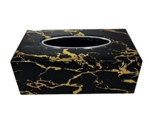 Boîte à mouchoirs en résine faite à la main, incrustée, qualité supérieure pour salles de bain domestiques, disponible en stock - Product Image 2