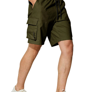 Custom Breathable Quick Dry Anti-Wrinkle Waterproof 100% Cotton Canvas Formal Mid Waist Drawstring Closure Men's Cargo Shorts - Product Image 1