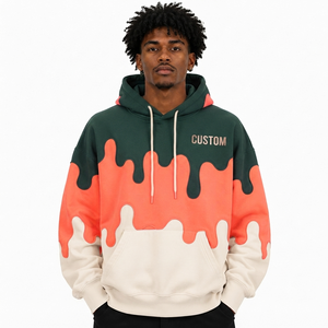 Hoodie personnalisé color block en molleton épais, coupe oversize, épaules tombantes, style streetwear, unisexe, pour hommes, mode, pull, fourniture - Product Image 1
