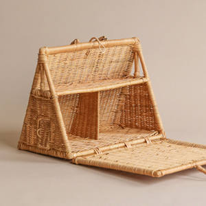 Casa de muñecas de ratán hecha a mano, juguetes en miniatura de alta calidad para niños, casas de muñecas de caña natural - Product Image 5