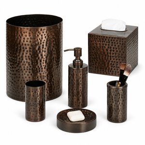 Modern Stainless Steel <b>Bathroom</b> <b>Accessories</b> <b>Set</b> 5 Pieces Silver Chrome Finished Metal Bath <b>Set</b> Vanity Organizer For Hotel Home - Product Image 6