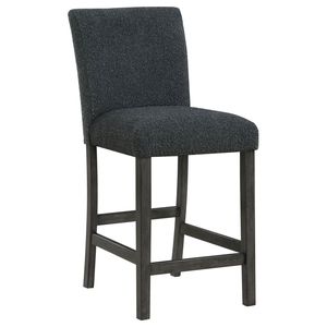 Set di 2 Eleganti Sgabelli da Bar Murtry in Tessuto Bouclé Nero - Product Image 3