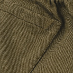 Pantalones Cortos Bermuda para Hombre, Color Verde Oliva Sólido, Poliéster, Cintura con Cordón, Estilo Deportivo Casual, Tejido de Punto, Corte Medio, Transpirables - Product Image 2