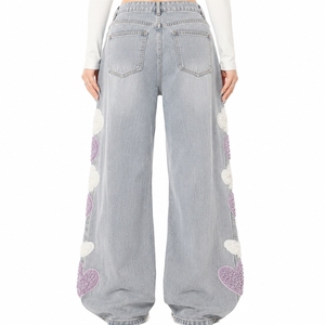 Pantalones Vaqueros Casuales de Mezclilla para Mujer, Cintura Alta, Algodón, Fabricante Mayorista OEM, Ropa Premium, Diseño Personalizado, Impresión - Product Image 3