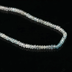 AAA + perles de rondelle à facettes ombragées en aigue-marine naturelle 4mm perles ombragées en aigue-marine - Product Image 3