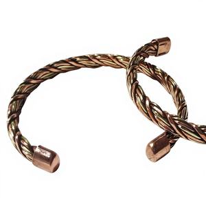 Bracelet en cuivre et laiton haute résistance pour l'équilibre énergétique et le soutien articulaire, ajustable, fait main, en cuivre pur, dernière nouveauté - Product Image 1