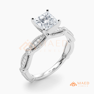 Anillo de Plata con Diamante Moissanite Corte Princesa para Mujer, Anillo de Compromiso y Boda Vintage, Tendencia en Joyería Americana - Product Image 6