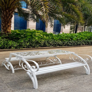 Decorative Wrought Iron <b>Table</b> <b>Set</b> Luxury Outdoor Dining Furniture for Villas Hotels and Garden Landscapes - Product Image 4
