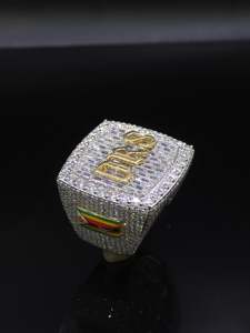 Custom <b>Emerald</b> Cut Diamond Championship <b>Ring</b> 925 <b>Silver</b> Rhodium Plated 10 Ct Iced Statement Hip Hop Rapper Jewelry Unisex - Product Image 6