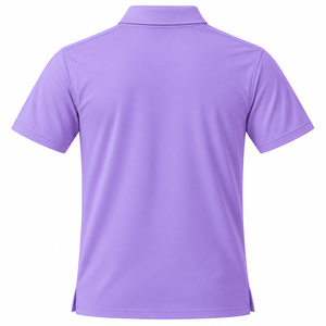 Polo pour homme personnalisé, violet, manches courtes, mélange de polyester et de coton, respirant, vêtements décontractés de golf - Product Image 2