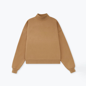 Sudadera de cuello alto de punto largo 2026 con logo personalizado de algodón y poliéster para mujer, servicio OEM al por mayor - Product Image 1
