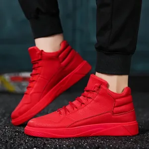 Nuevas zapatillas rojas de moda para hombre, zapatos informales de cuero de alta calidad para hombre, zapatillas de hip hop para calle, zapatos de skate para hombre, zapatillas para hombre - Product Image 5