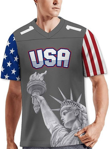 Maillots de football sublimés personnalisés USA Maillot de football sublimé pour hommes Col en V Manches courtes - Product Image 5