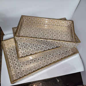 Juego de 3 bandejas de MDF de alta calidad, aspecto atractivo, muy vendido, diseño elegante, bandeja rectangular para servir a bajo precio - Product Image 1