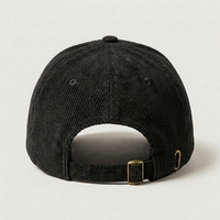 Casquette de baseball personnalisée à 6 panneaux en velours côtelé, broderie 3D en relief, ajustement réglable, style sportif vintage décontracté, en coton structuré, OEM, marque privée