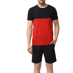 Vente en gros de t-shirts et shorts de sport, ensembles de jogging et fitness pour l'été, en coton, prix bas - Product Image 6